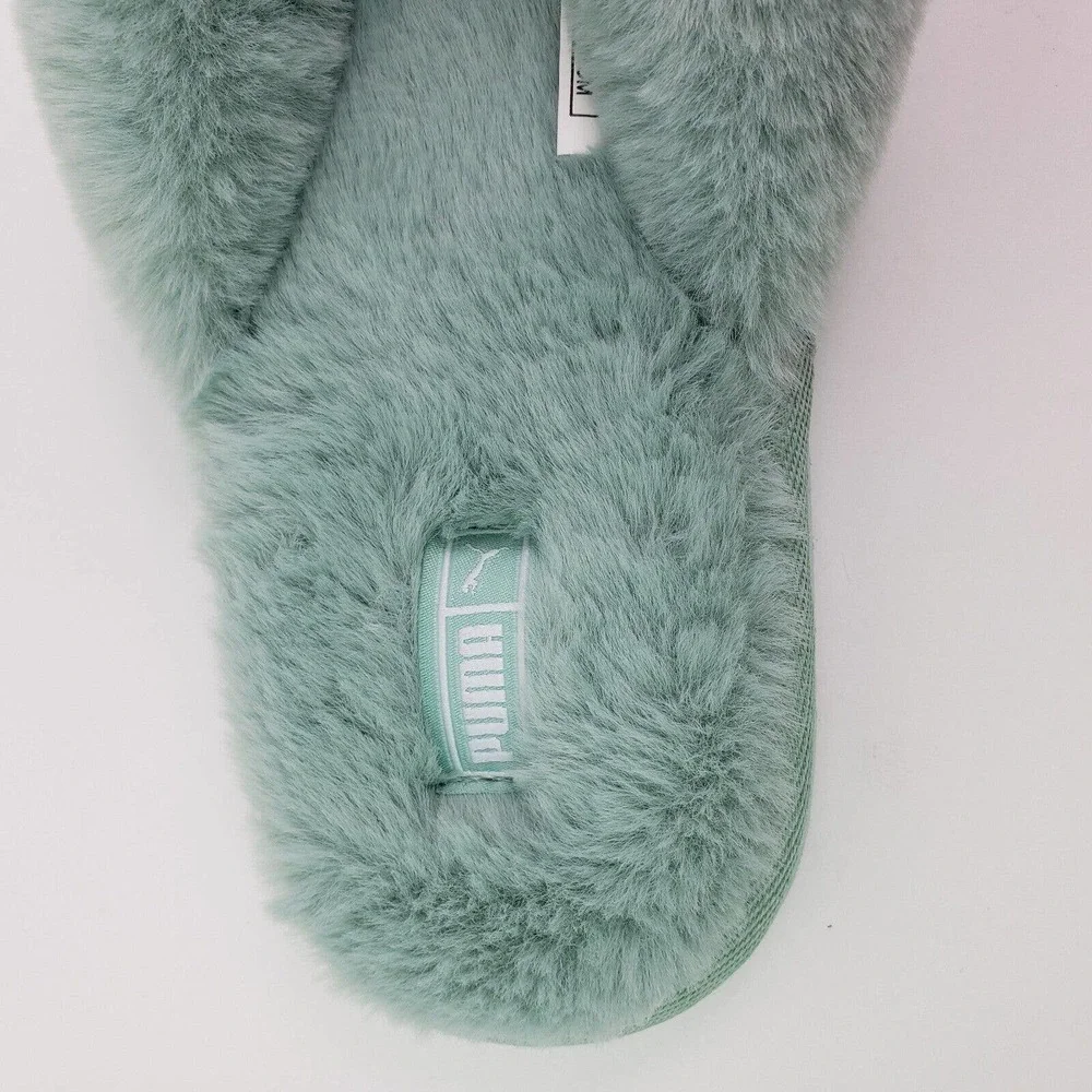 Puma Fluff Flip BX JR Girls Sz 7Y Womens Sz 8.5 Eggshell Blue Flip Flop Sandals